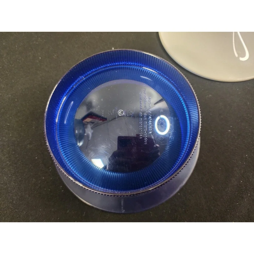 Tupperware‎ Preludio Microwaveable Dip Bowl Plastic Cobalt Blue with lid  #2875